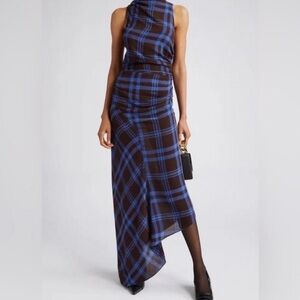 A.L.C. Blue and Black Plaid Maxi Dress